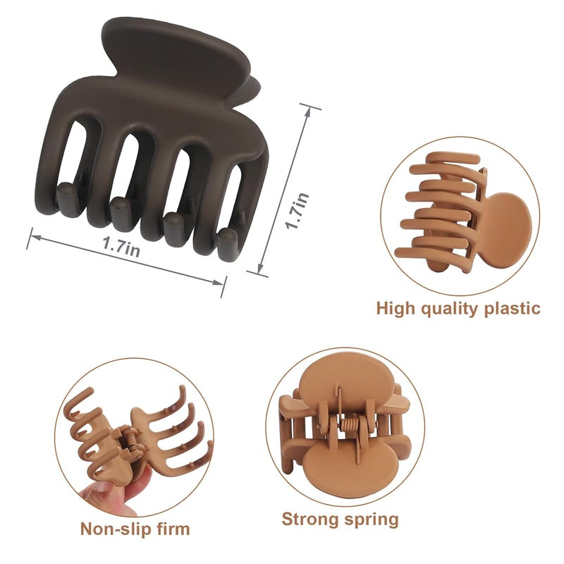 USDNICE 6 Pcs Hair Clips Small Claw Clips for Thin Hair Medium Matte Non-slip Hair Accessories for Women and Girls (Coffee) - Image 4